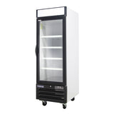Polarman PLM-HGD23R 26 3/4" Black Refrigerated Single Swing Glass Door Merchandiser with LED Lighting, 23 cu.ft