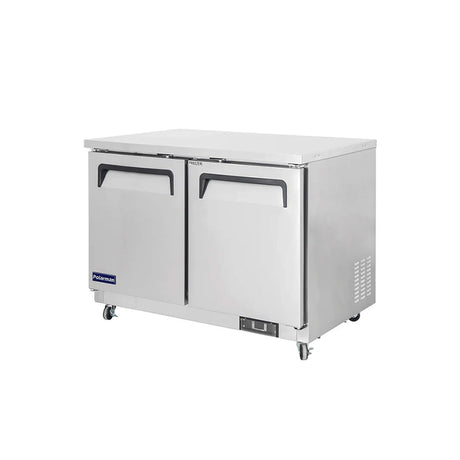 Polarman PLM-UC-48S 48 1/4" Undercounter Refrigerator, 12 cu. ft, Stainless Steel, 2 Solid Doors