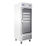 Polarman PLM-27RGS 26 3/4" Reach-In Refrigerator with Single Glass Door with LED Lighting, Bottom Mount, Stainless Steel, 23 cu. ft.