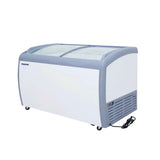 Polarman PLM-S360 49 5/8" Mobile Ice Cream Display Freezer, Curved Sliding Lid with 4 Baskets, 9 cu. ft.