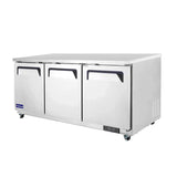Polarman PLM-UC-72S 71 3/4" Undercounter Refrigerator, 18 cu. ft, Stainless Steel, 3 Solid Doors