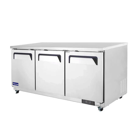 Polarman PLM-UC-72FS 71 3/4" Undercounter Freezer, 18 cu. ft, Stainless Steel, 3 Solid Doors