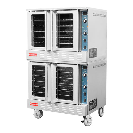 Flamaster FLM-COG-2 38" Double Deck Gas Convection Oven, NG/LPG, 10 Racks, 108,000 BTU