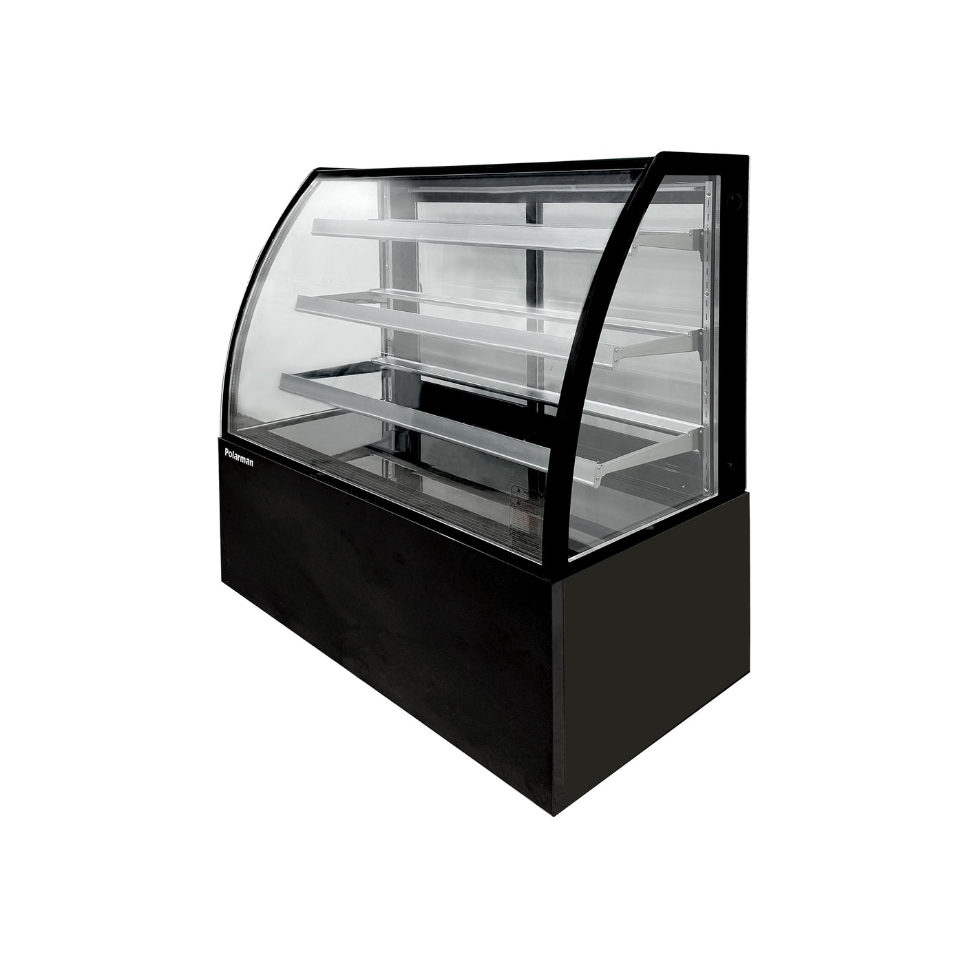 Polarman PLM-371AB 48" Black 3-Shelf Curved Glass Refrigerated Bakery Display Case