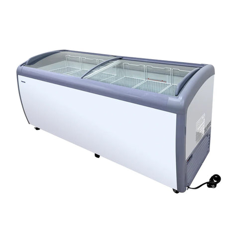 Polarman PLM-S560 70 7/8" Mobile Ice Cream Display Freezer, Curved Sliding Lid with 6 Baskets, 20 cu. ft.