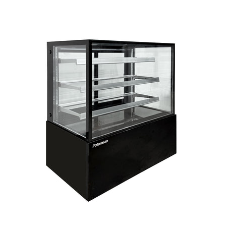 Polarman PLM-371SB 48" Black 3-Shelf Square Glass Refrigerated Bakery Display Case