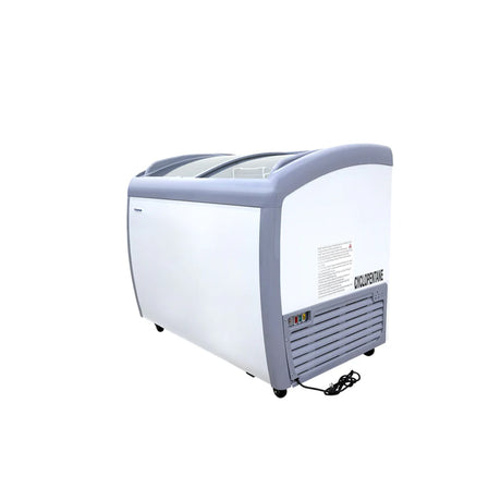 Polarman PLM-S260 39" Mobile Ice Cream Display Freezer, Curved Sliding Lid with 3 Baskets, 6.7 cu. ft.
