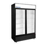 Polarman PLM-SGD52R 52 2/5" Black Refrigerated Double Swing Glass Door Merchandiser with LED Lighting, 43 cu.ft（SS-P1400WA-A）