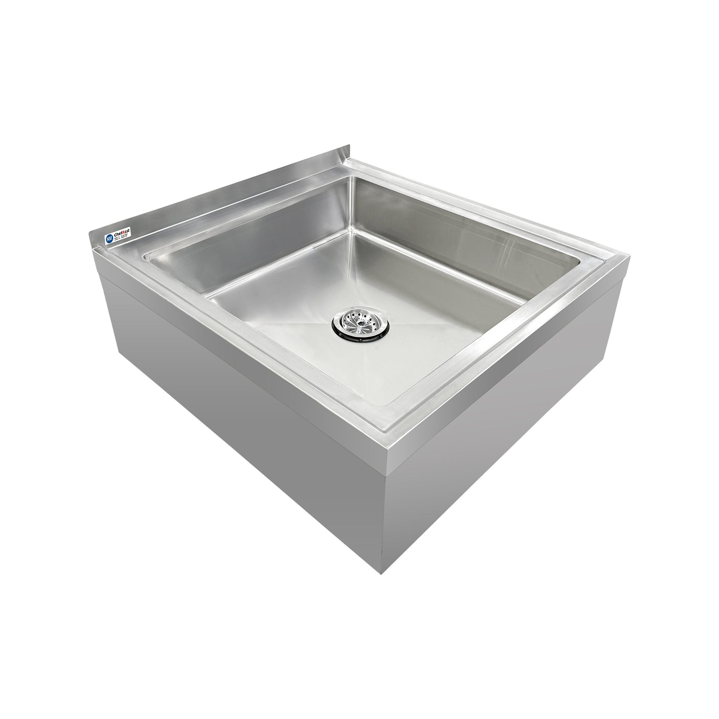 ChefAsst 29"CA-MS-292912-316 16-Gauge Stainless Steel One Compartment Floor Mop Sink - 24" x 24"x 6" Bowl