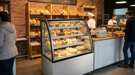 Polarman PLM-271A 36″ Curved Glass Refrigerated Bakery Display Case with LED Lighting