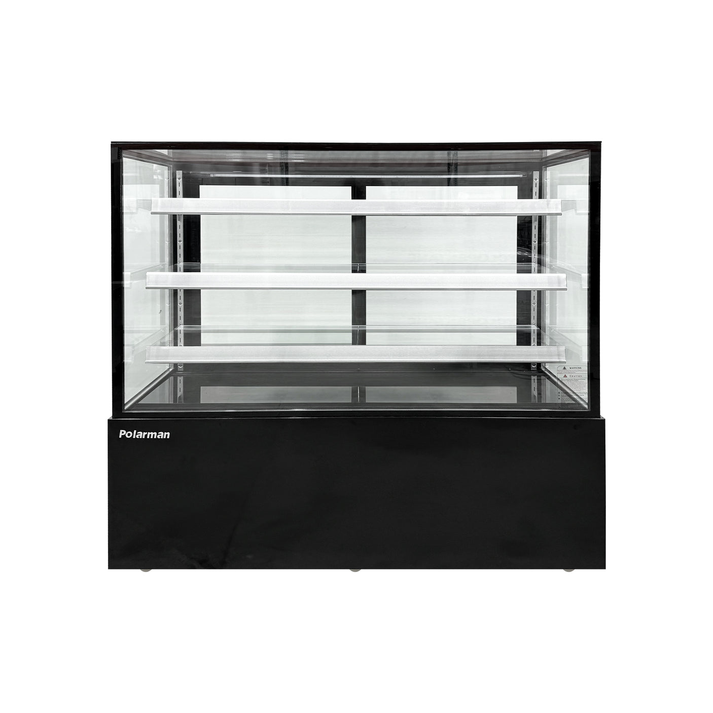 Polarman PLM-471SB 60" Black 3-Shelf Square Glass  Refrigerated Bakery Display Case