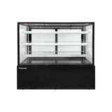 Polarman PLM-471SB 60" Black 3-Shelf Square Glass  Refrigerated Bakery Display Case