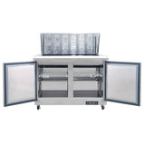 Polarman PLM-S48KS 48 1/4" Stainless Steel Mega Top Sandwich Prep Table with Two Solid Full Doors, (18) 1/6 Size Pans