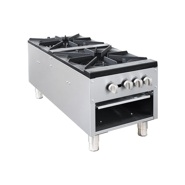 Flamaster FLM-SP-2 18″ Natural Gas Stock Pot Range with Single Manual Gas Valve, 160,000 BTU