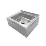 ChefAsst 25"CA-MS-212512-316 16-Gauge Stainless Steel One Compartment Floor Mop Sink - 20" x 16"x 6" Bowl