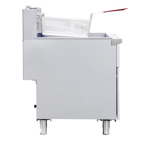 Flamaster FLM-F5-NG 21" Natural Gas Floor Fryer, 75-80 lb, 5 Tubes, 150,000 BTU