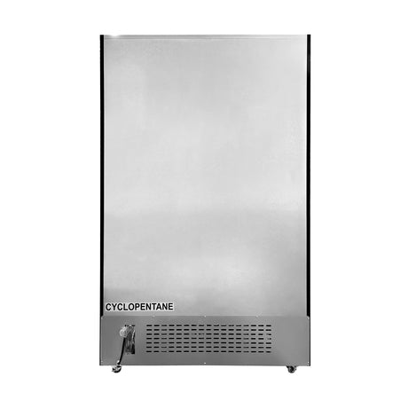 Polarman PLM-SGD52R 52 2/5" Black Refrigerated Double Swing Glass Door Merchandiser with LED Lighting, 43 cu.ft（SS-P1400WA-A）
