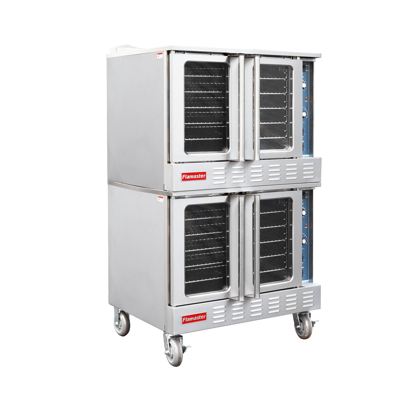 Flamaster FLM-COE240-2 38" Commercial Double Deck Electric Convection Oven - 10 Racks, 240V