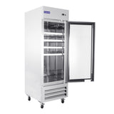 Polarman PLM-27RGS 26 3/4" Reach-In Refrigerator with Single Glass Door with LED Lighting, Bottom Mount, Stainless Steel, 23 cu. ft.