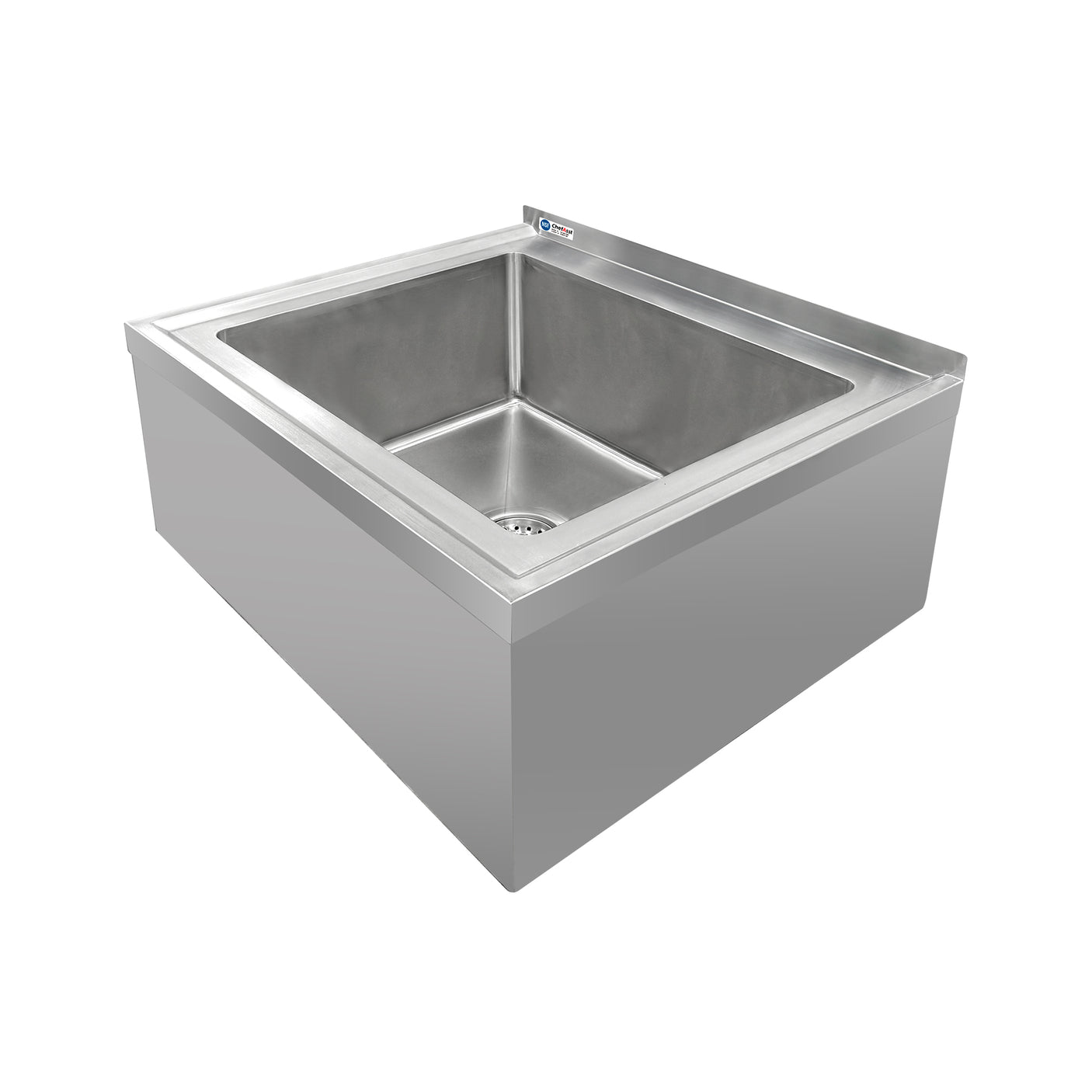 ChefAsst 25"CA-MS-212516-316 16-Gauge Stainless Steel One Compartment Floor Mop Sink - 20" x 16"x 12" Bowl