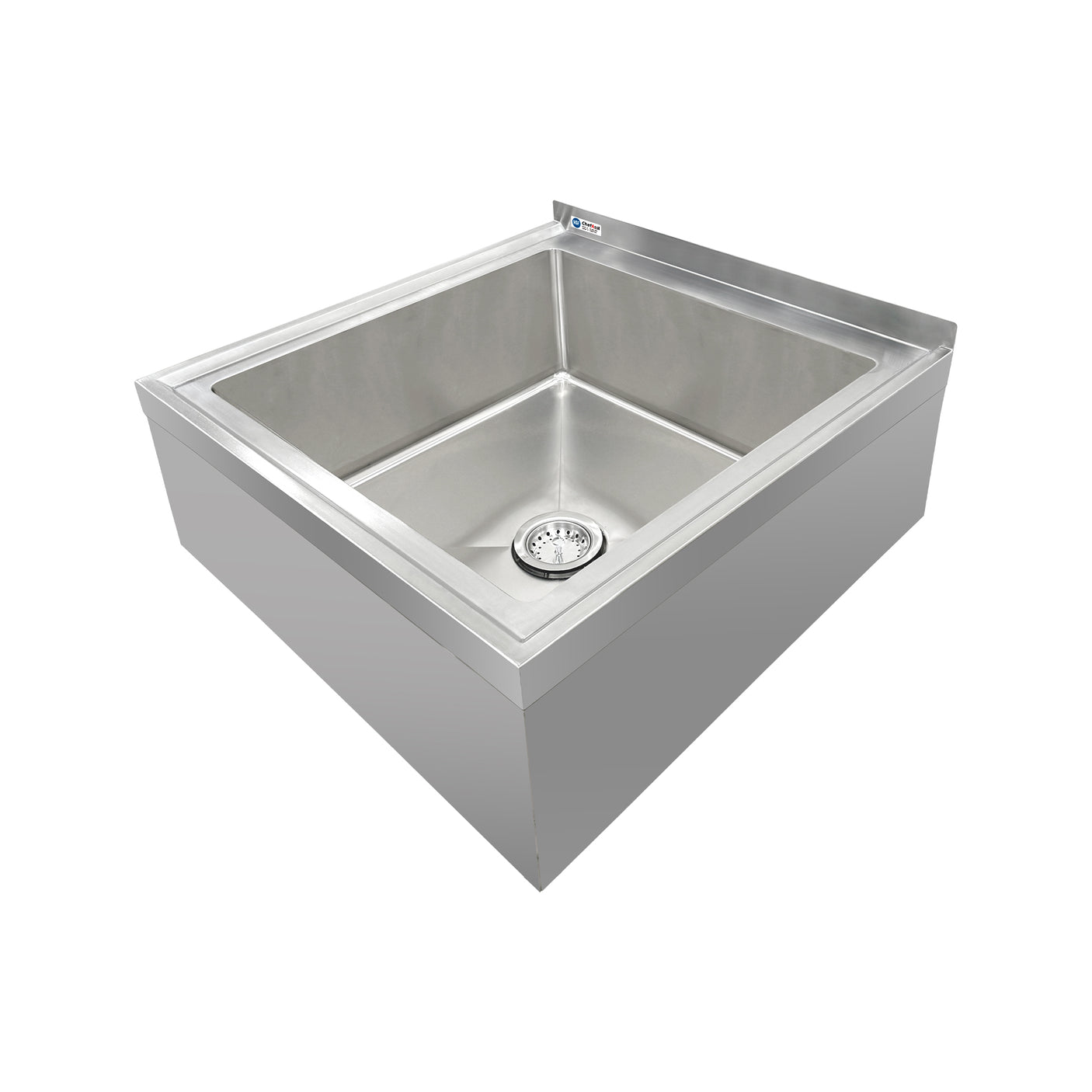 ChefAsst 29"CA-MS-292916-316 16-Gauge Stainless Steel One Compartment Floor Mop Sink - 24" x 24"x 12" Bowl