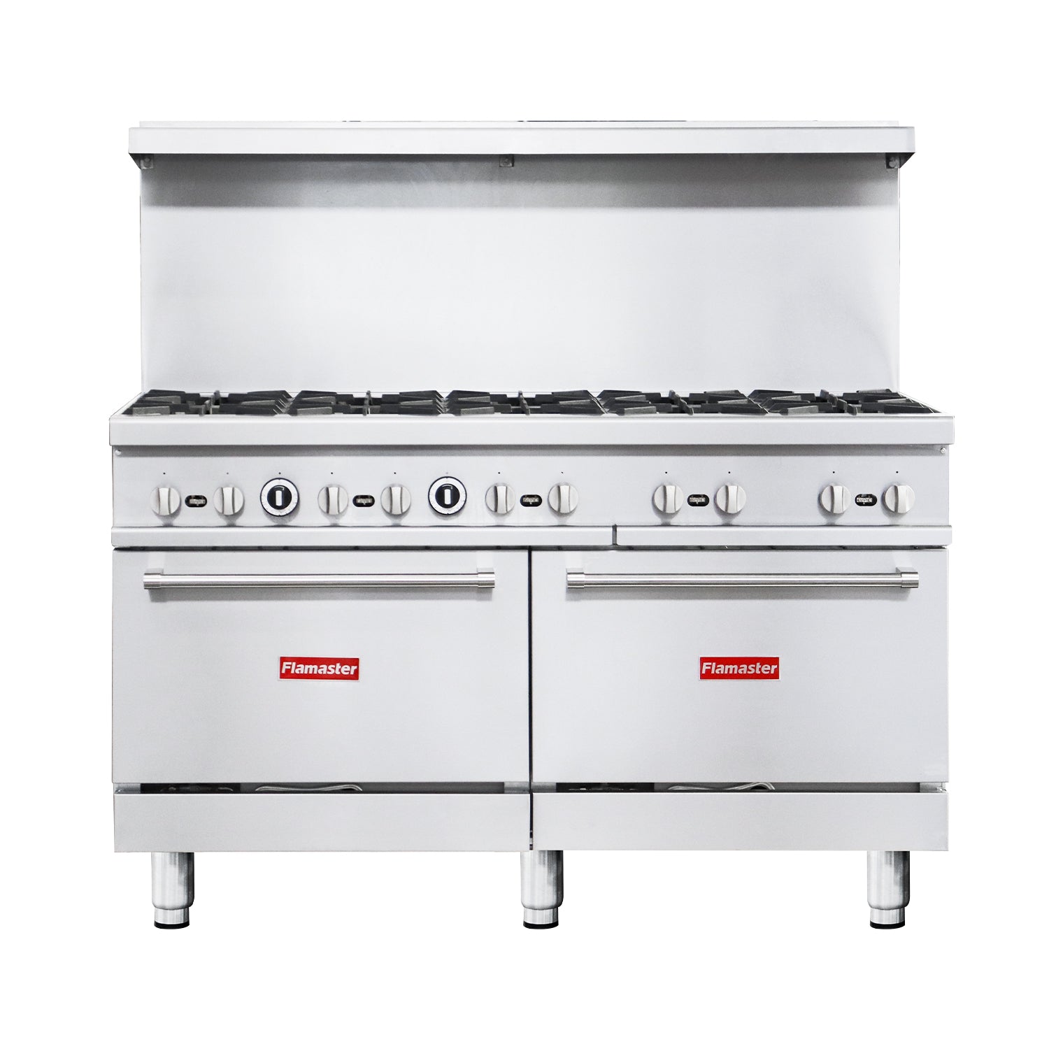 Flamaster FLM-R60 60” NG/LPG Commercial Gas Range, 10 Open Burners, 2 ...