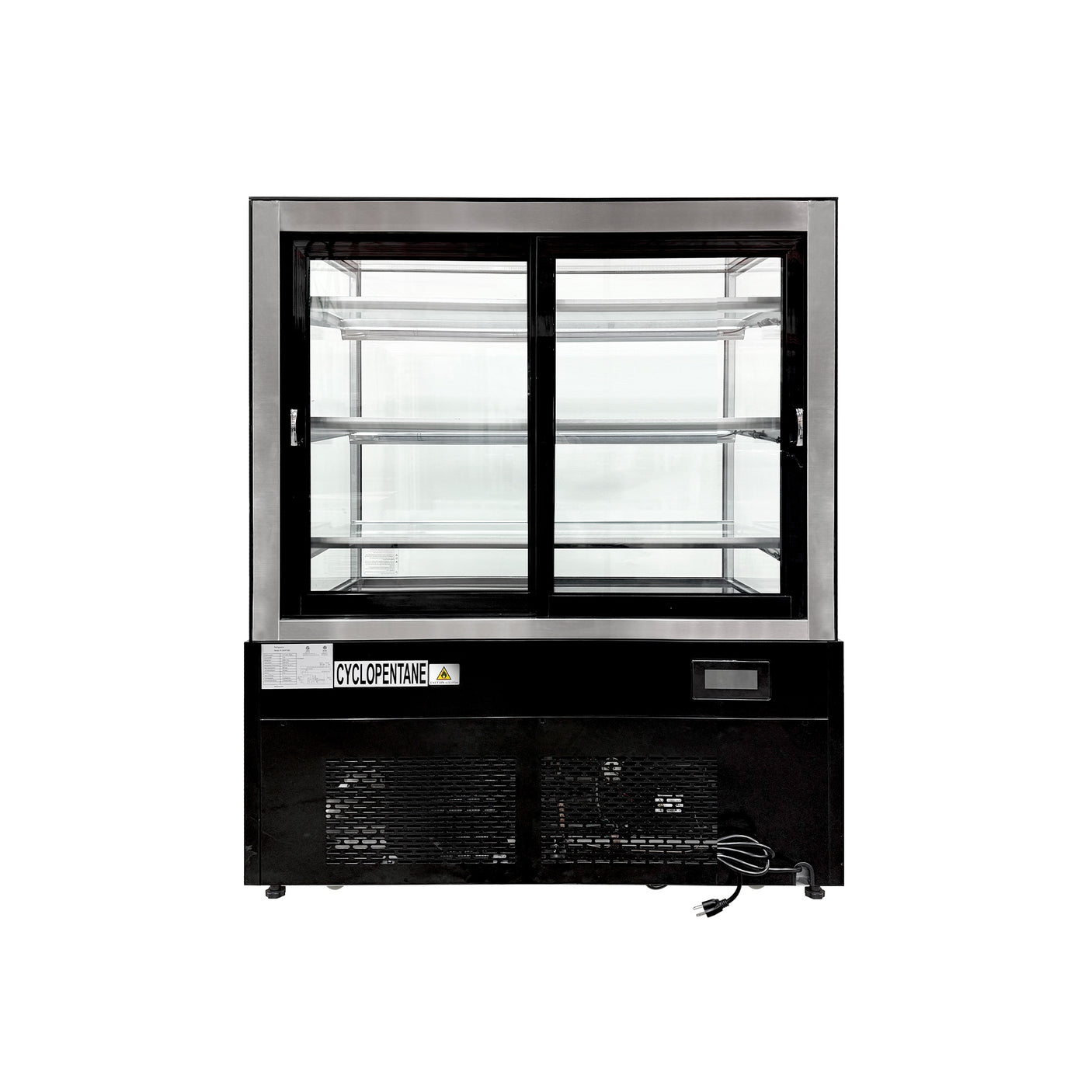 Polarman PLM-371SB 48" Black 3-Shelf Square Glass Refrigerated Bakery Display Case