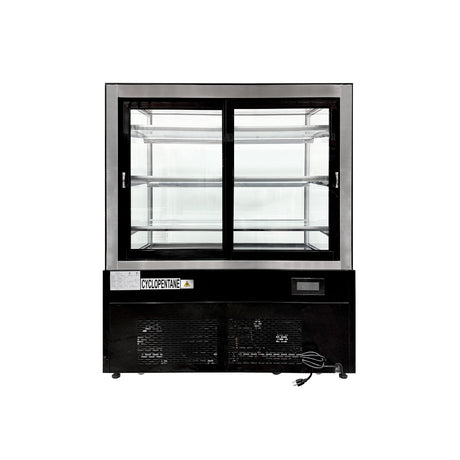 Polarman PLM-371SB 48" Black 3-Shelf Square Glass Refrigerated Bakery Display Case