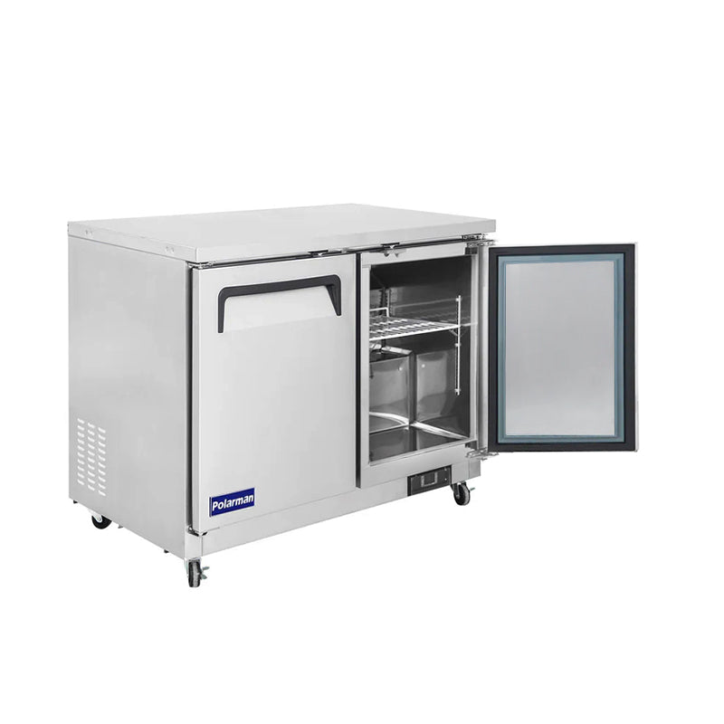 Polarman PLM-UC-36FS 36 7/16" Undercounter Freezer, 7.7 cu. ft, Stainless Steel, 2 Solid Doors
