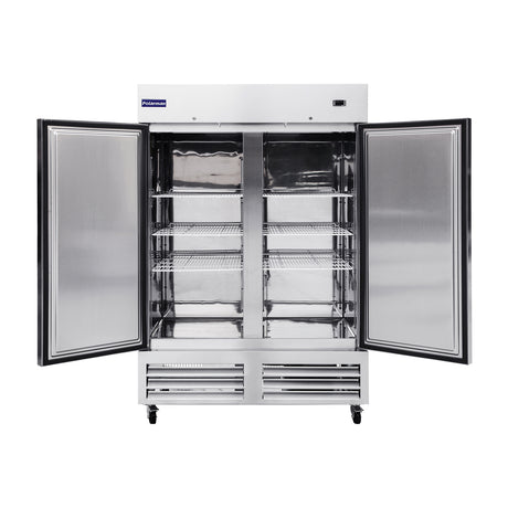 Polarman PLM-54FS 53 15/16" Reach-In Freezer with Double Solid Doors, Bottom Mount, Stainless Steel, 49 cu. ft.