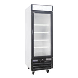 Polarman PLM-HGD23F 26 3/4" Black Single Swing Glass Door Merchandiser Freezer with LED Lighting, 23 cu.ft