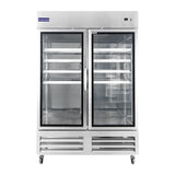 Polarman PLM-54RGS 53 15/16" Reach-In Refrigerator with Double Glass Doors with LED Lighting, Bottom Mount, Stainless Steel, 49 cu. ft.
