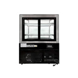 Polarman PLM-270SB 36" Black 2-Shelf Square Glass Refrigerated Bakery Display Case
