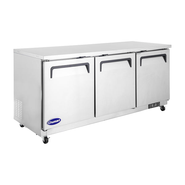 Polarman 71 3/4" PLM-UC-72FS Under Counter Freezer Stainless Steel Solid Three Doors