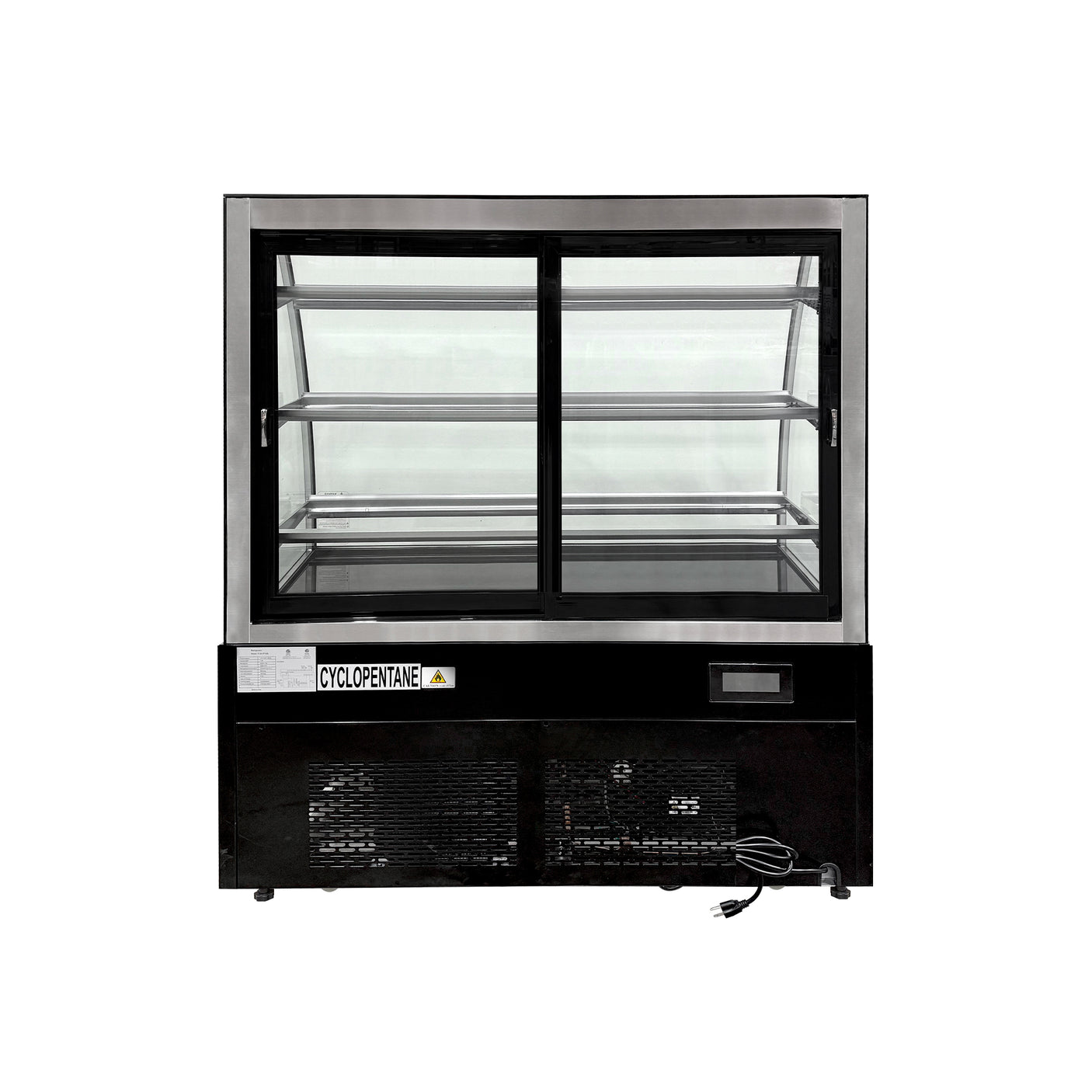 Polarman PLM-371AB 48" Black 3-Shelf Curved Glass Refrigerated Bakery Display Case