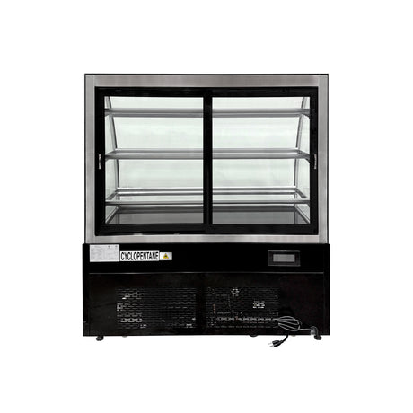Polarman PLM-371AB 48" Black 3-Shelf Curved Glass Refrigerated Bakery Display Case