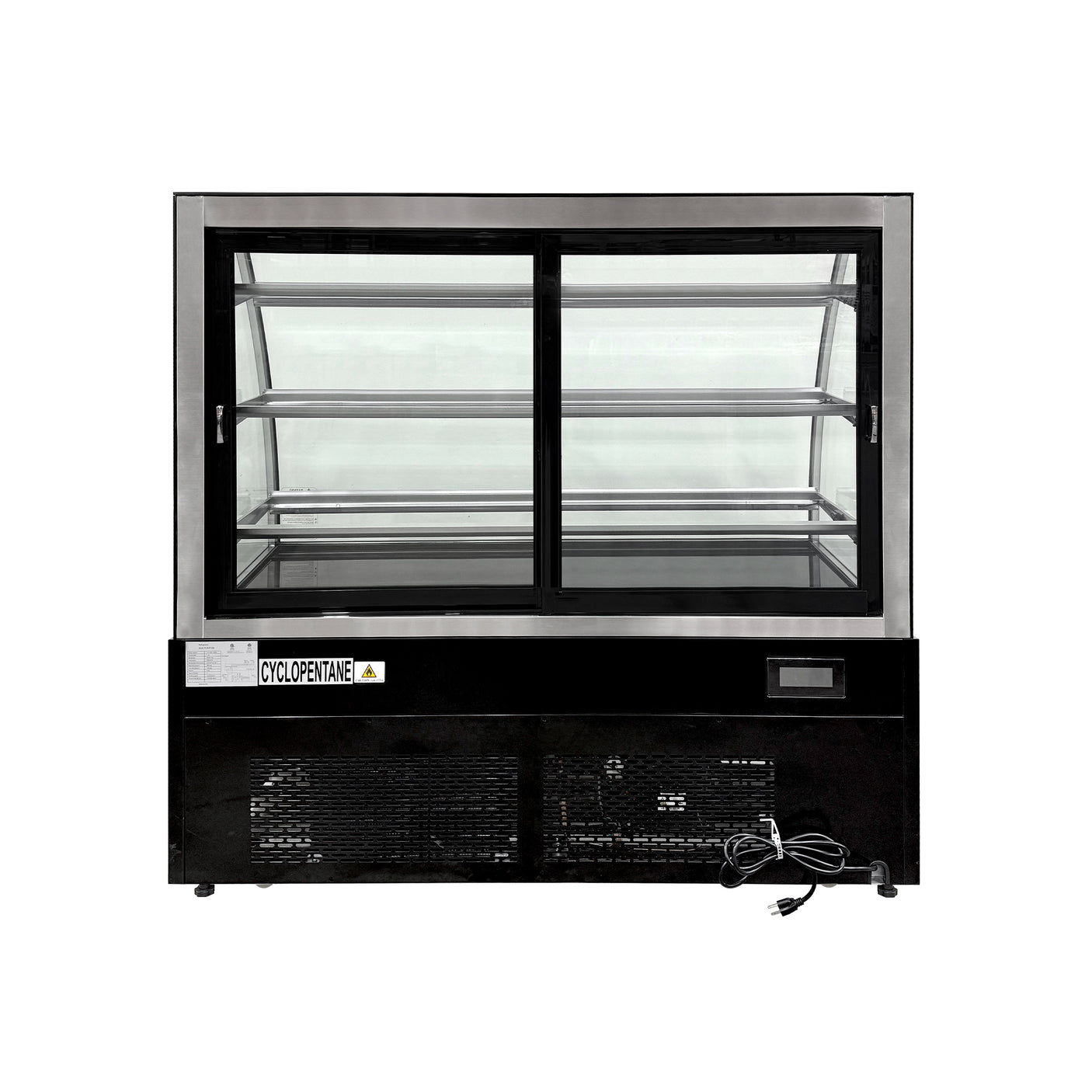 Polarman PLM-471AB 60" Black 3-Shelf Curved Glass Refrigerated Bakery Display Case