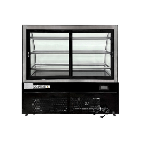 Polarman PLM-471AB 60" Black 3-Shelf Curved Glass Refrigerated Bakery Display Case