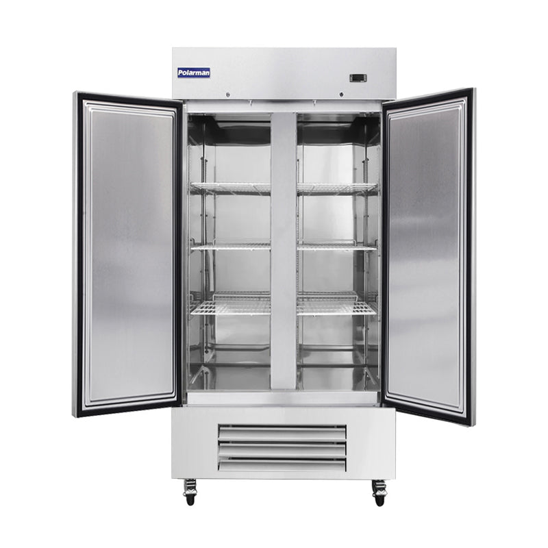 Polarman PLM-35FS 39 1/2" Reach-In Freezer with Double Solid Doors, Bottom Mount, Stainless Steel, 35 cu. ft.