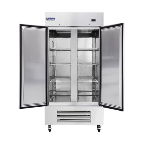 Polarman PLM-35RS 39 1/2" Reach-In Refrigerator with Double Solid Doors, Bottom Mount, Stainless Steel, 35 cu. ft.