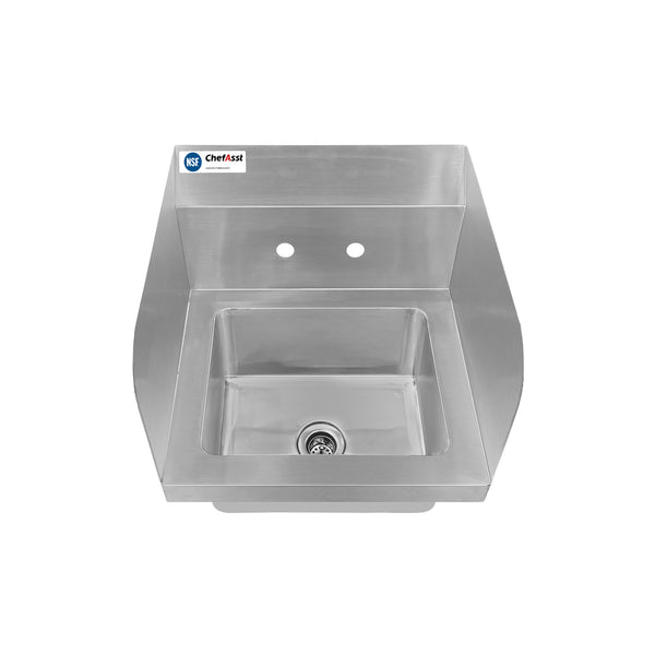 ChefAsst 15" x 15 3/4" CA-HS-15-SP-318-WB Wall Mounted Hand Sink with Side Splash