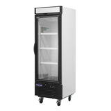 Polarman PLM-HGD16R 25" Black Refrigerated Single Swing Glass Door Merchandiser with LED Lighting, 16 cu.ft
