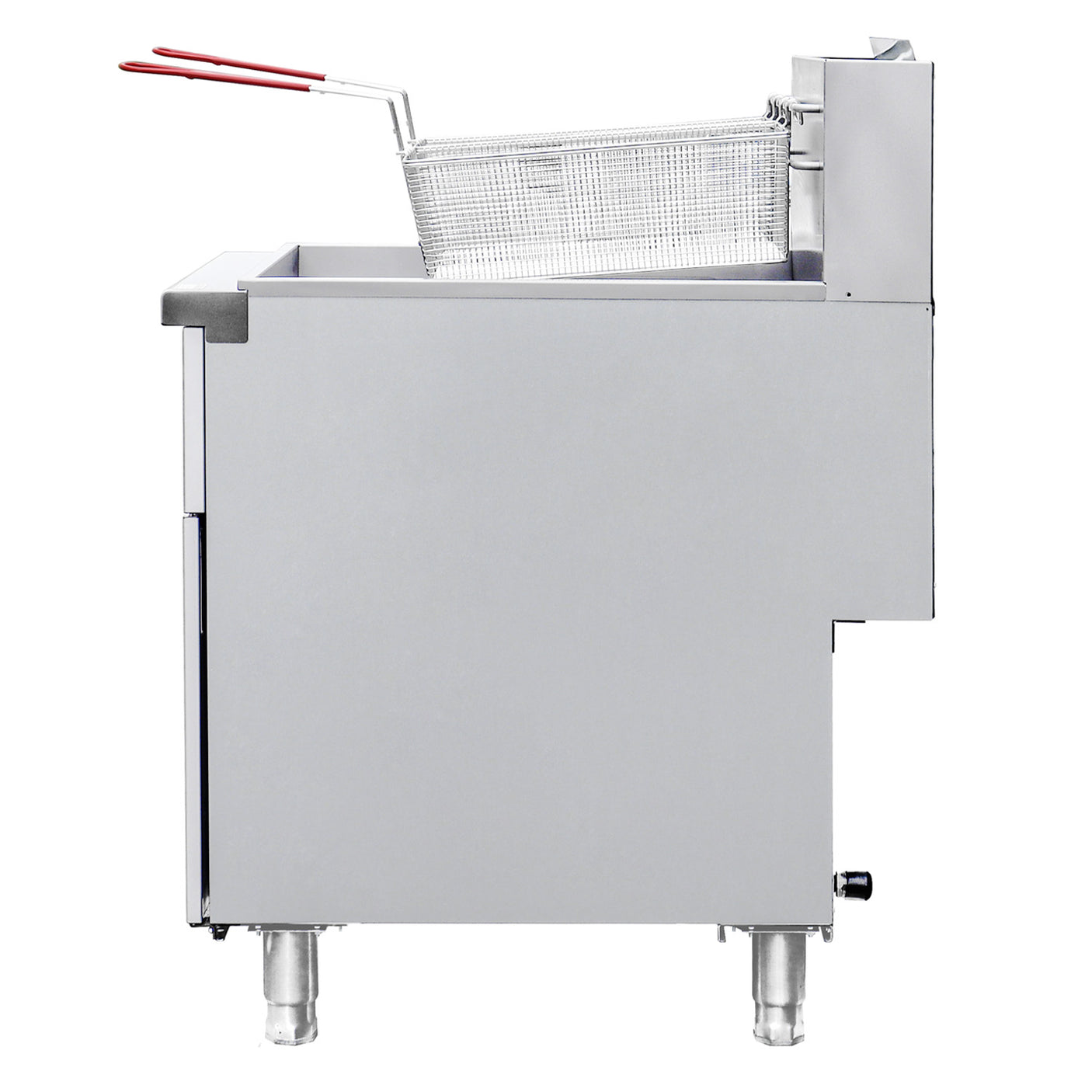 Flamaster FLM-F5-NG 21" Natural Gas Floor Fryer, 75-80 lb, 5 Tubes, 150,000 BTU