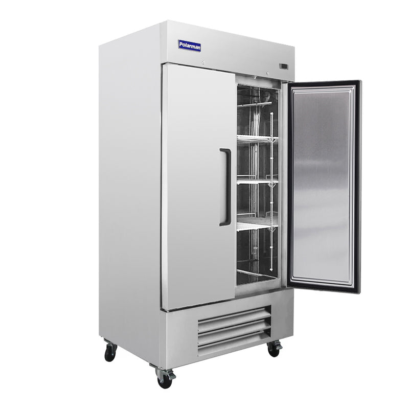 Polarman PLM-35FS 39 1/2" Reach-In Freezer with Double Solid Doors, Bottom Mount, Stainless Steel, 35 cu. ft.