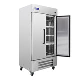 Polarman PLM-35FS 39 1/2" Reach-In Freezer with Double Solid Doors, Bottom Mount, Stainless Steel, 35 cu. ft.