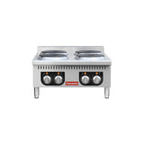 Flamaster FLM-EHP24 24" Commercial Electric Hot Plate - 4 Burners, 208V, 3 Phase