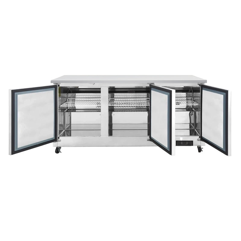 Polarman PLM-UC-72S 71 3/4" Undercounter Refrigerator, 18 cu. ft, Stainless Steel, 3 Solid Doors