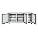 Polarman PLM-UC-72S 71 3/4" Undercounter Refrigerator, 18 cu. ft, Stainless Steel, 3 Solid Doors