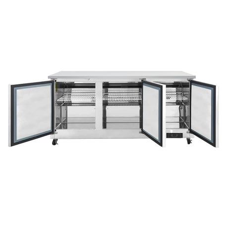 Polarman PLM-UC-72FS 71 3/4" Undercounter Freezer, 18 cu. ft, Stainless Steel, 3 Solid Doors