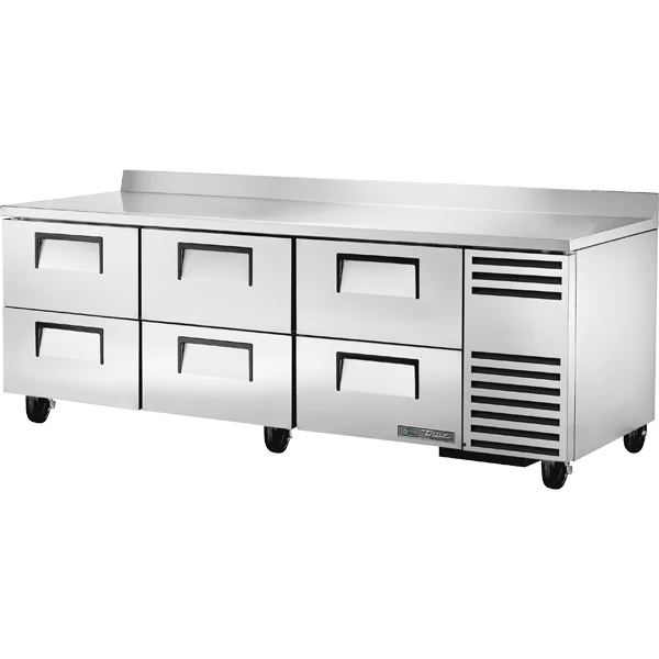 True TWT-93D-6-HC 93 1/4 inch Worktop Refrigerator with 6 Drawers